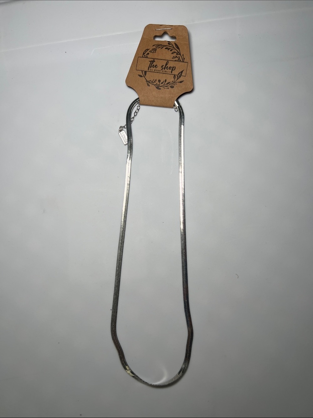Posh Silver Flat Snake Chain Necklace
